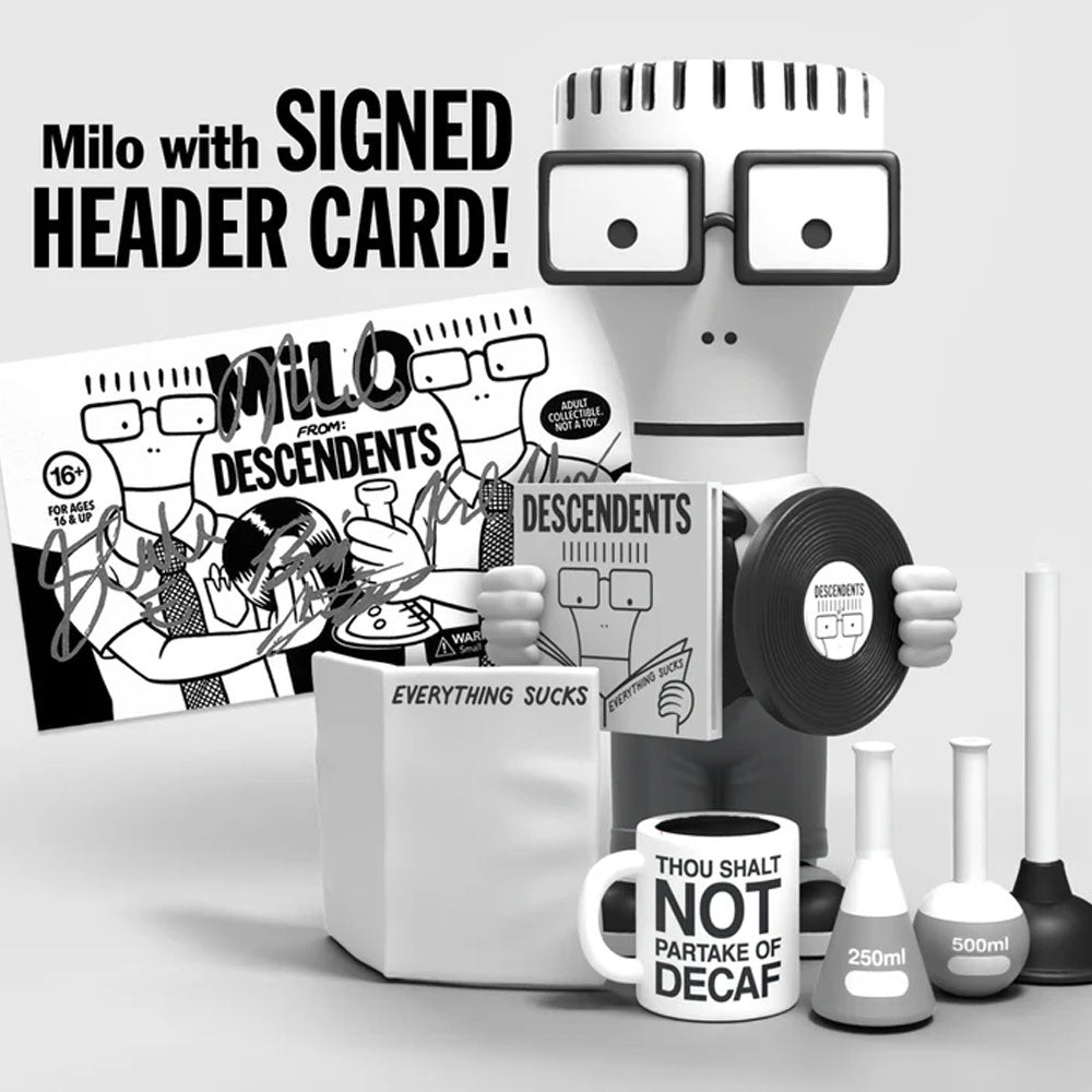 Milo from Descendents 7-inch vinyl figure with seven accessories and a bonus header card signed by the band.