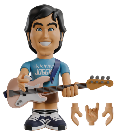 Mark Hoppus “Spaulding” 7-inch vinyl figure holding a bass guitar against a white background, with extra detachable hands in the bottom-right corner