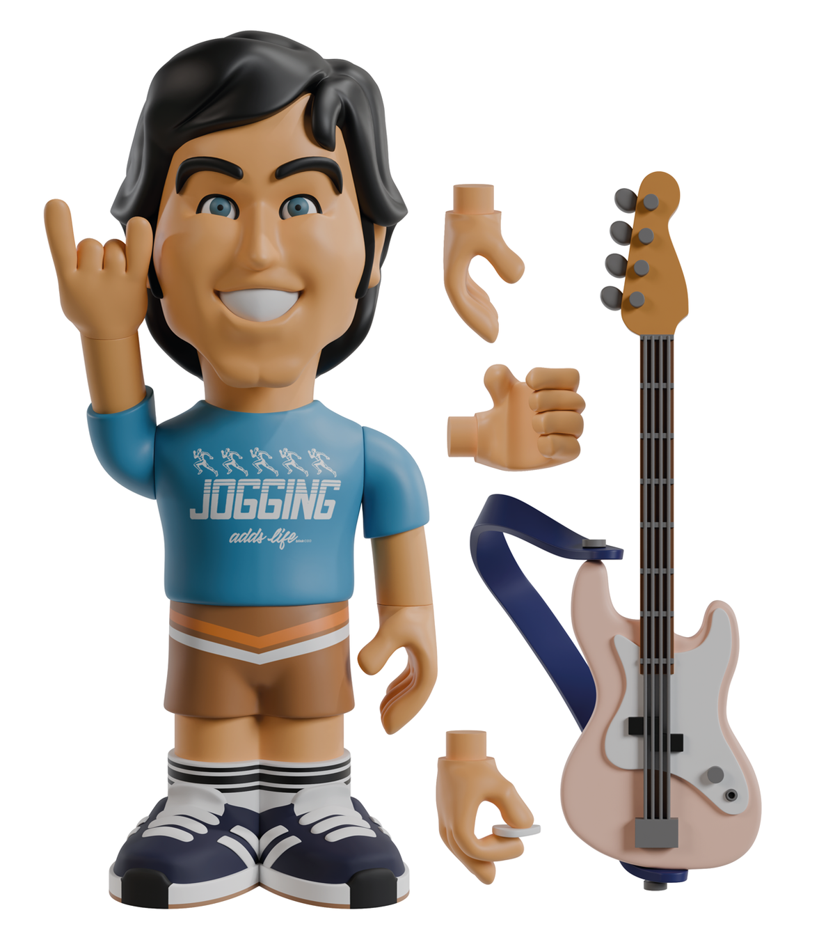 Mark Hoppus “Spaulding” 7-inch vinyl figure raising one arm with the heavy metal hand gesture against a white background