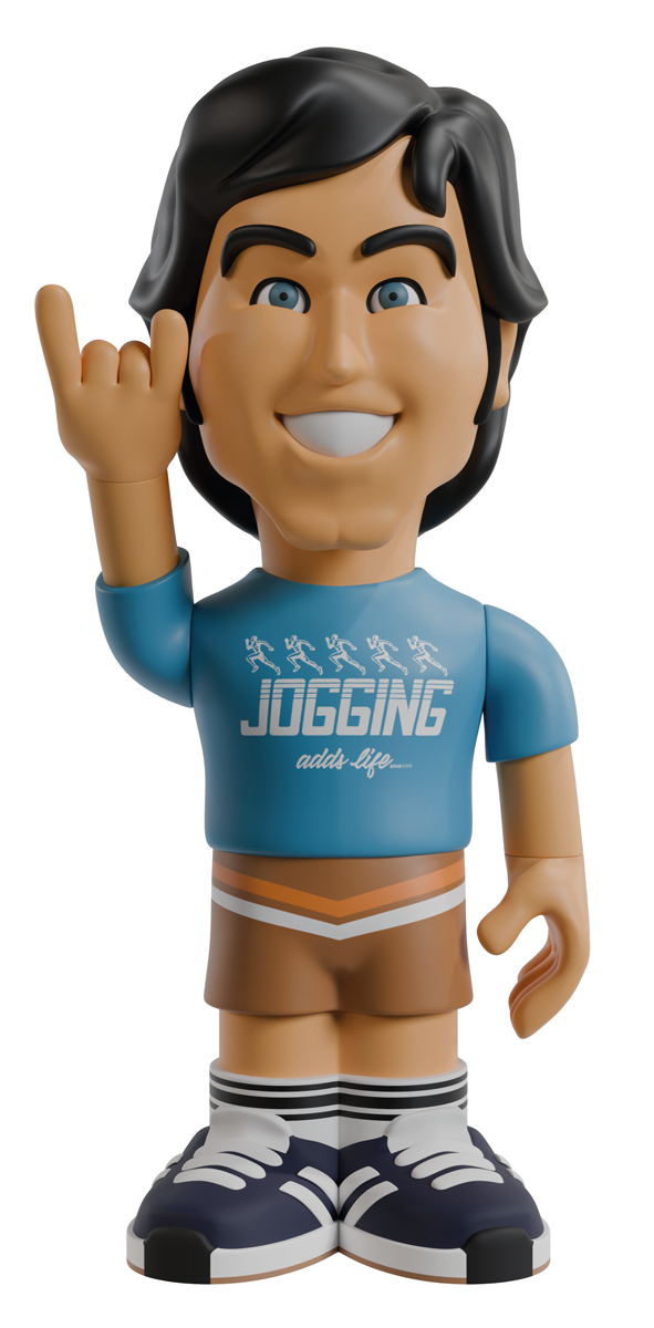 Mark Hoppus “Spaulding” 7-inch vinyl figure raising one arm with the heavy metal hand gesture against a white background